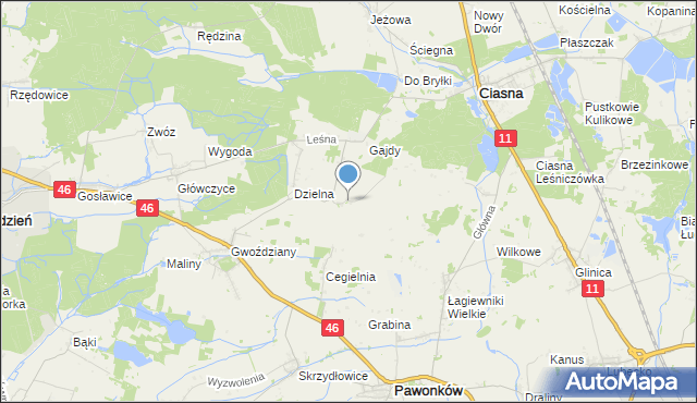 mapa Dzielna-Dwór, Dzielna-Dwór na mapie Targeo