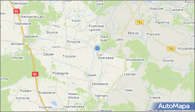 mapa Dzierżawa, Dzierżawa na mapie Targeo