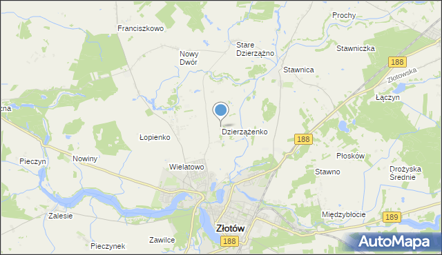 mapa Dzierzążenko, Dzierzążenko na mapie Targeo