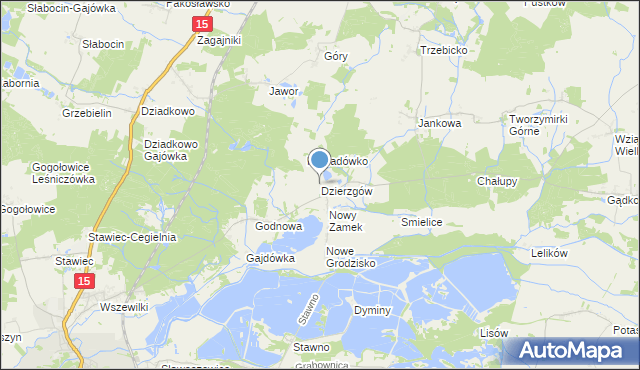 mapa Dzierzgów, Dzierzgów gmina Milicz na mapie Targeo