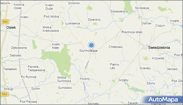 mapa Dzierzno, Dzierzno na mapie Targeo