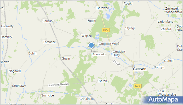 mapa Dzwonek, Dzwonek na mapie Targeo