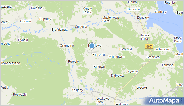 mapa Eliaszuki, Eliaszuki na mapie Targeo