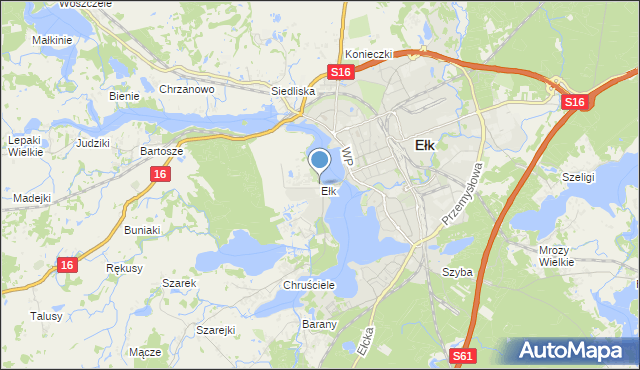 mapa Ełku, Ełk powiat ełcki na mapie Targeo