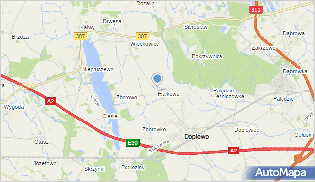 mapa Fiałkowo, Fiałkowo na mapie Targeo