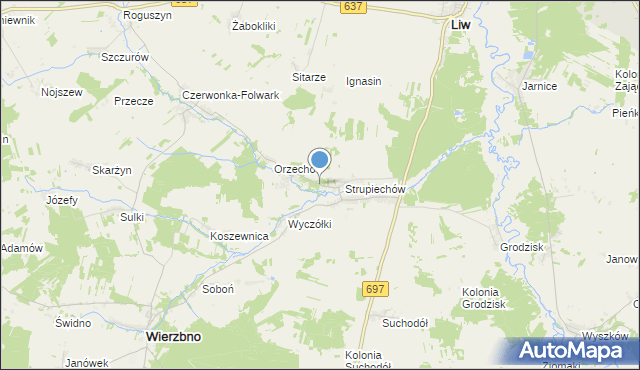 mapa Filipy, Filipy gmina Wierzbno na mapie Targeo