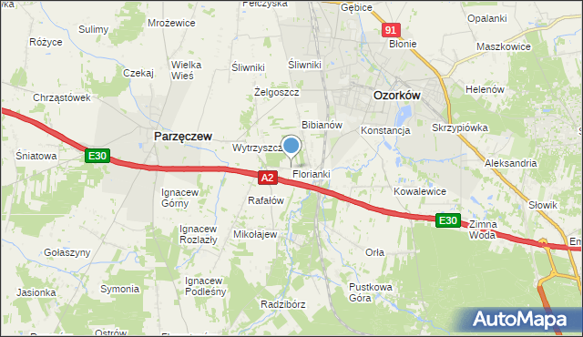 mapa Florianki, Florianki na mapie Targeo