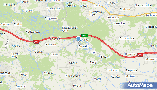 mapa Frywałd, Frywałd na mapie Targeo