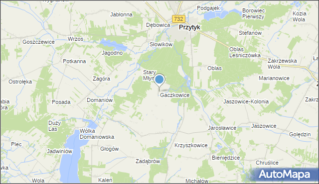 mapa Gaczkowice, Gaczkowice na mapie Targeo