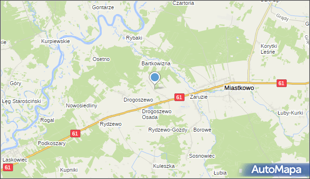 mapa Gałkówka, Gałkówka gmina Miastkowo na mapie Targeo