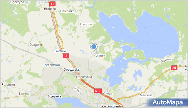 mapa Gałowo, Gałowo gmina Szczecinek na mapie Targeo