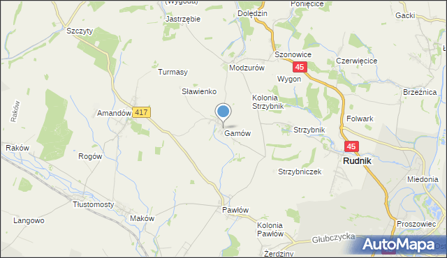 mapa Gamów, Gamów na mapie Targeo