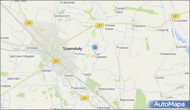 mapa Gąsawy, Gąsawy na mapie Targeo