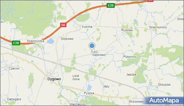 mapa Gąskowo, Gąskowo na mapie Targeo