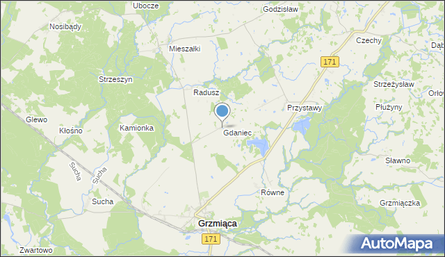 mapa Gdaniec, Gdaniec na mapie Targeo