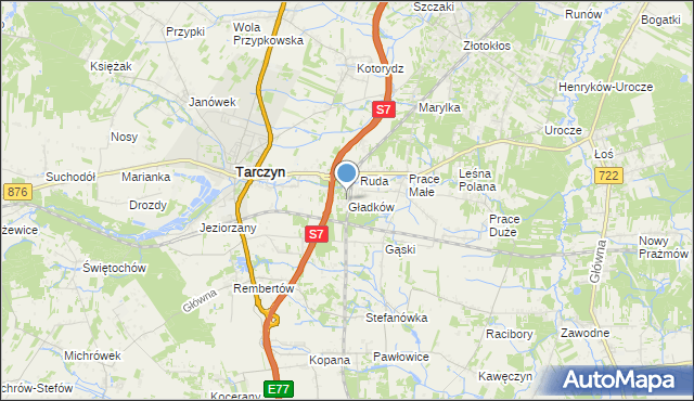 mapa Gładków, Gładków na mapie Targeo