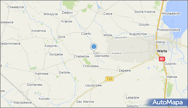 mapa Głaniszew, Głaniszew na mapie Targeo