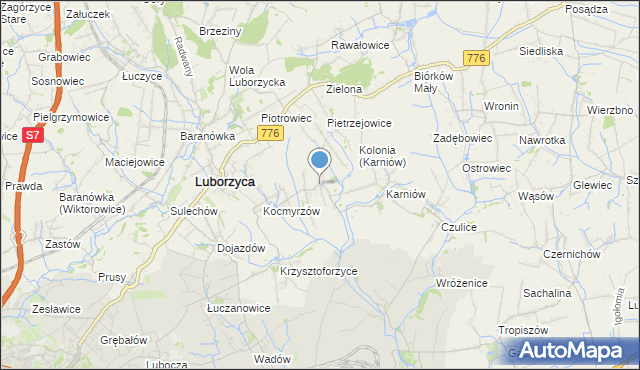 mapa Głęboka, Głęboka gmina Kocmyrzów-Luborzyca na mapie Targeo