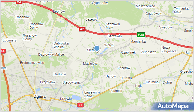 mapa Glinnik, Glinnik gmina Zgierz na mapie Targeo