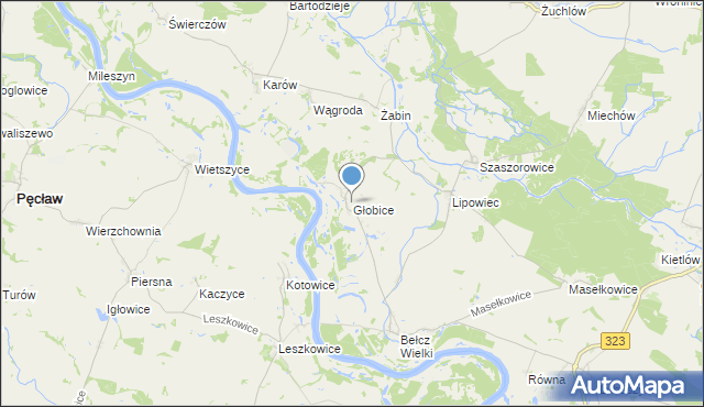 mapa Głobice, Głobice na mapie Targeo