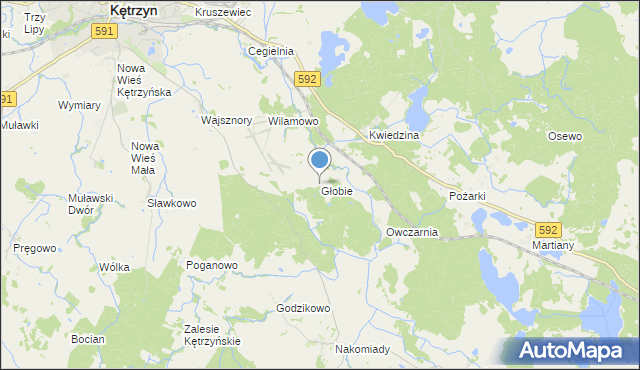 mapa Głobie, Głobie na mapie Targeo