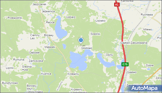 mapa Głodowo, Głodowo gmina Nowe na mapie Targeo