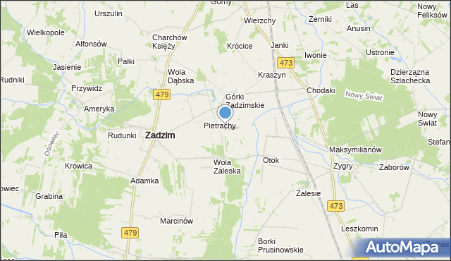 mapa Głogowiec, Głogowiec gmina Zadzim na mapie Targeo