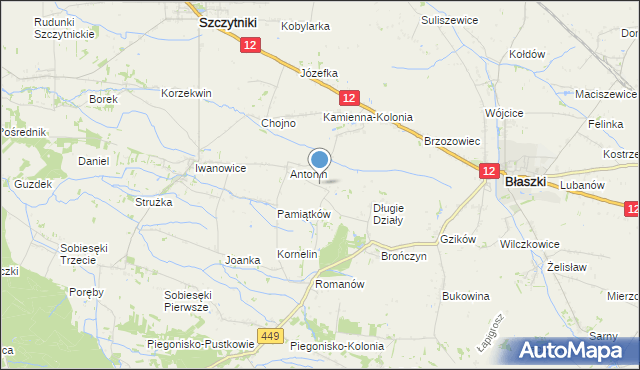 mapa Główczyn, Główczyn gmina Szczytniki na mapie Targeo