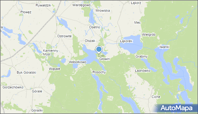 mapa Głowin, Głowin na mapie Targeo