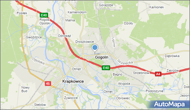 mapa Gogolin, Gogolin powiat krapkowicki na mapie Targeo