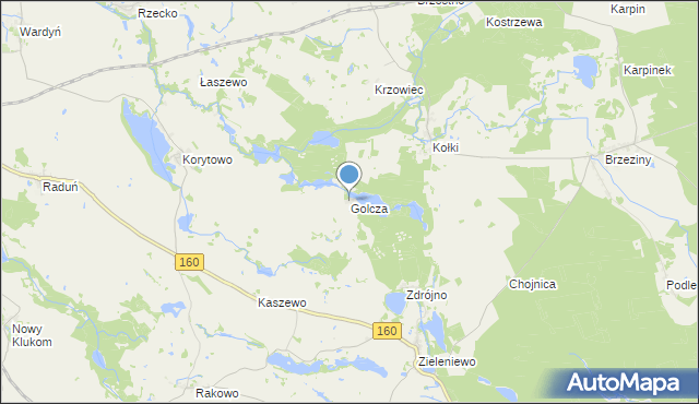 mapa Golcza, Golcza na mapie Targeo