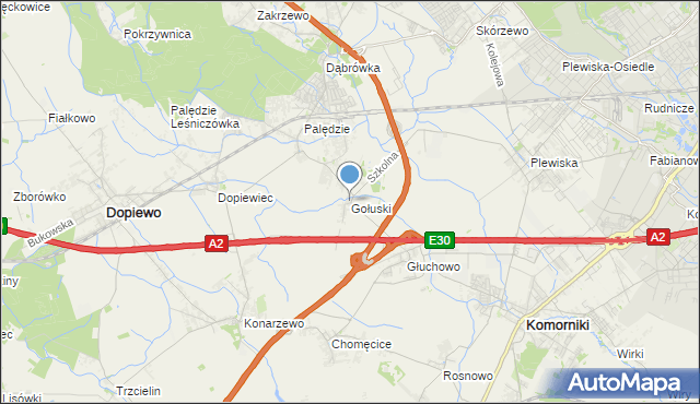 mapa Gołuski, Gołuski na mapie Targeo