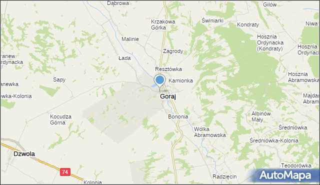 mapa Goraj, Goraj powiat biłgorajski na mapie Targeo