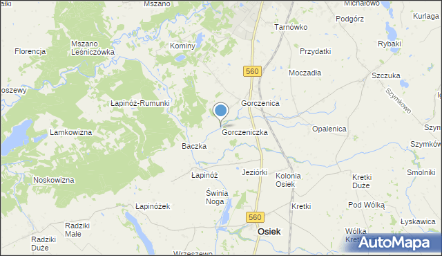 mapa Gorczeniczka, Gorczeniczka na mapie Targeo