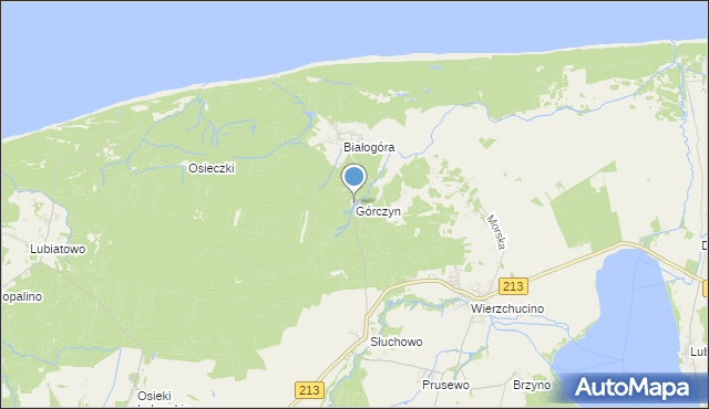 mapa Górczyn, Górczyn gmina Krokowa na mapie Targeo