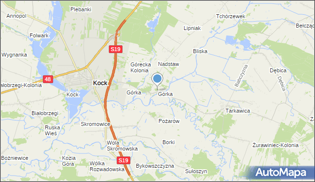 mapa Górka, Górka gmina Kock na mapie Targeo