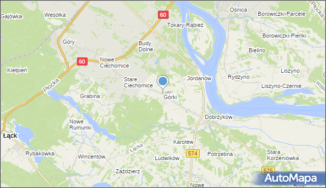 mapa Górki, Górki gmina Gąbin na mapie Targeo