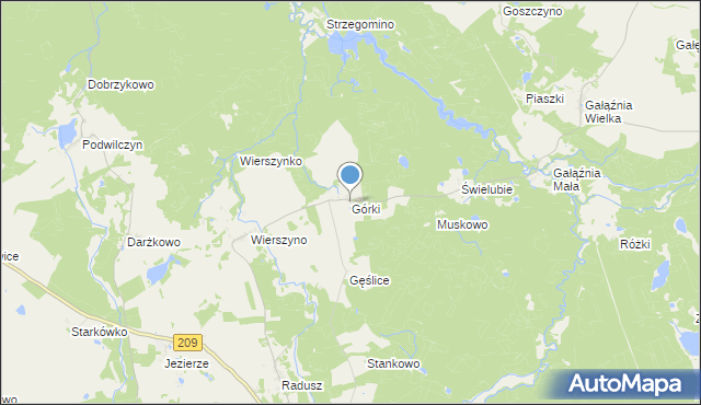 mapa Górki, Górki gmina Kołczygłowy na mapie Targeo