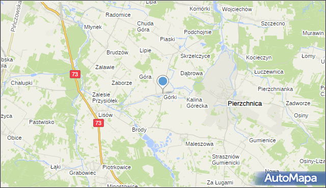 mapa Górki, Górki gmina Pierzchnica na mapie Targeo