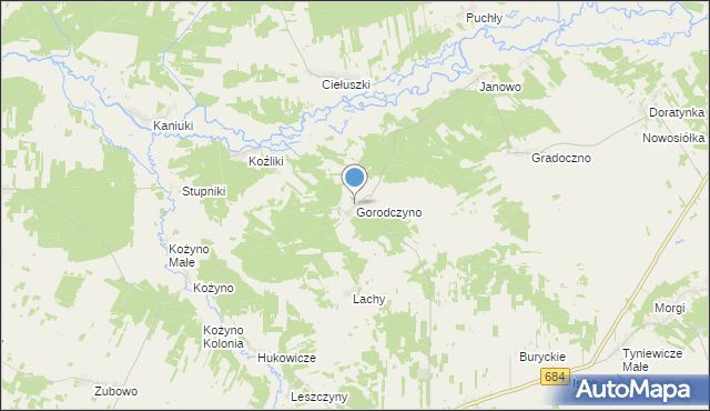 mapa Gorodczyno, Gorodczyno na mapie Targeo