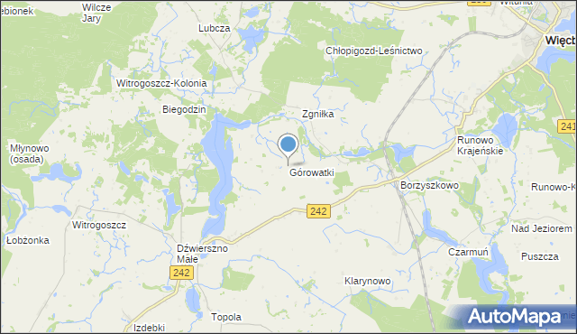 mapa Górowatki, Górowatki na mapie Targeo