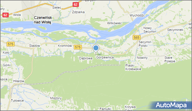 mapa Gorzewnica, Gorzewnica na mapie Targeo
