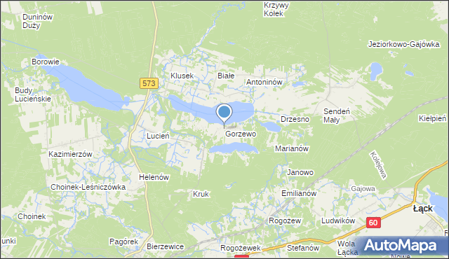 mapa Gorzewo, Gorzewo gmina Gostynin na mapie Targeo