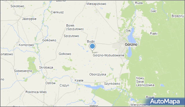 mapa Górzno-Wybudowanie, Górzno-Wybudowanie na mapie Targeo