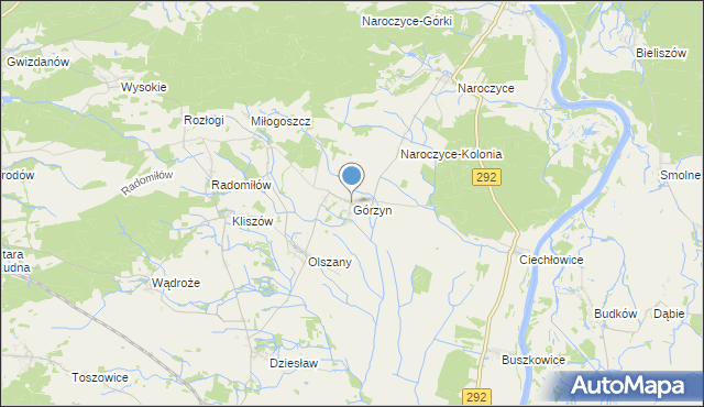 mapa Górzyn, Górzyn gmina Rudna na mapie Targeo