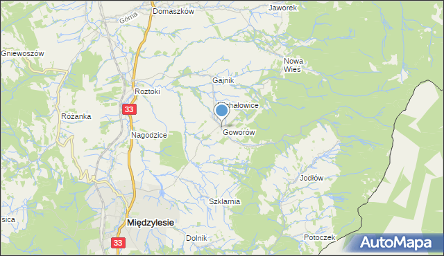 mapa Goworów, Goworów na mapie Targeo