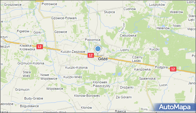 mapa Gózd, Gózd powiat radomski na mapie Targeo