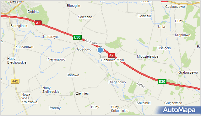 mapa Gozdowo-Młyn, Gozdowo-Młyn na mapie Targeo