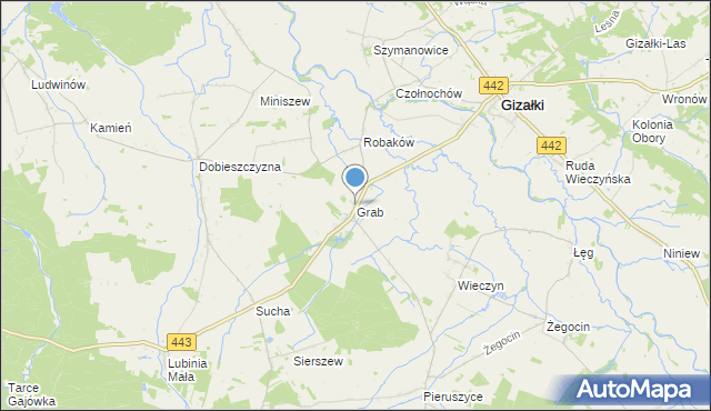 mapa Grab, Grab gmina Czermin na mapie Targeo
