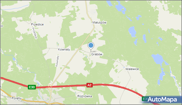 mapa Grabów, Grabów gmina Torzym na mapie Targeo